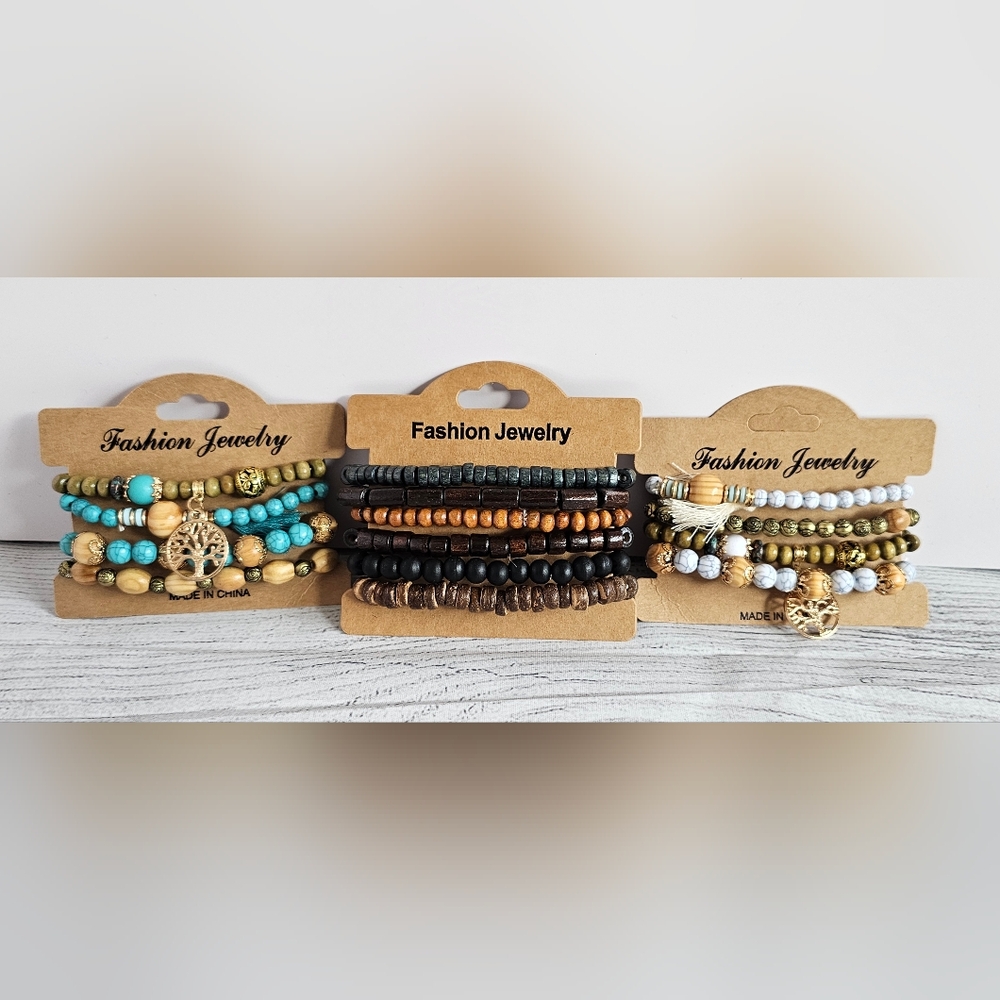NIP Fashion Jewelry Earthy Tones 3 Pc. Bracelet Collection
